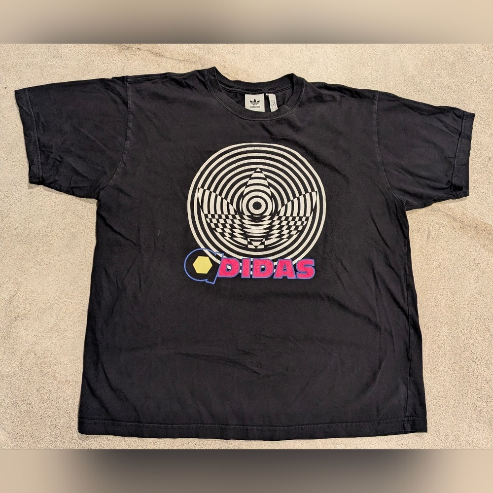 Vintage Adidas Black and White Graphic Tee